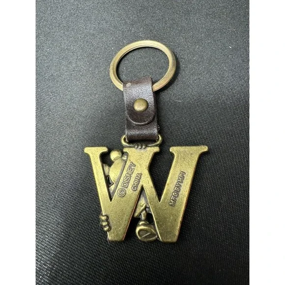 Pewter W Disney Key Chain Leather Travel Purse Trinket Mickey Mouse Nostalgia - Picture 2 of 5